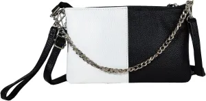 3 in 1 Leather Wristlet Clutch Wallet Purses Black and White Small Envelope Crossbody Bags for Women