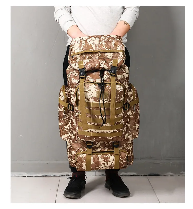 80L Oxford Fabric Military Tactical Army Backpack Rucksack Camping