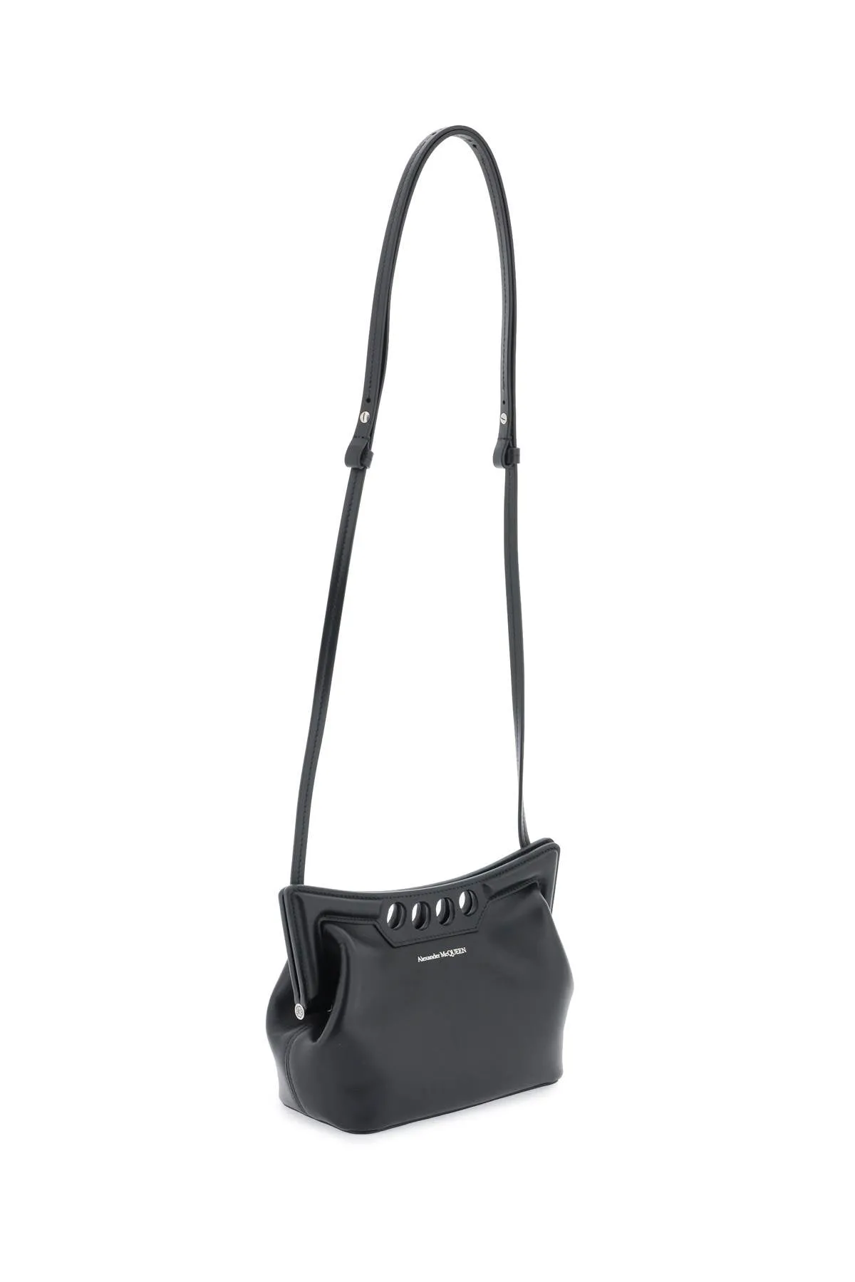 Alexander mcqueen peak mini crossbody bag 775908 1BLLI BLACK