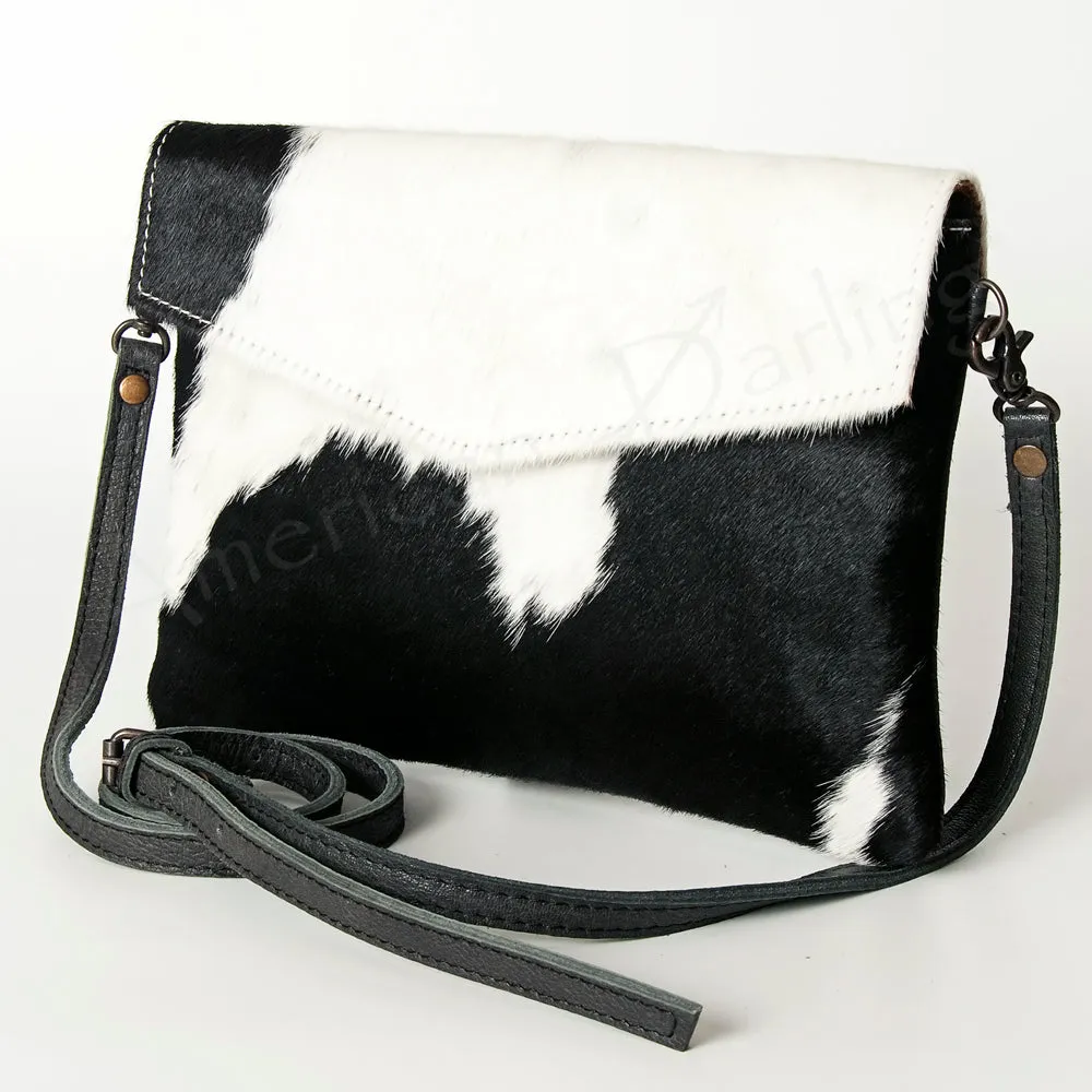 American Darling ADBGS178BKW Envelope Hair On Genuine Leather Women Bag Western Handbag Purse