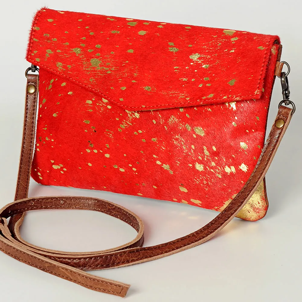 American Darling ADBGS178Q Envelope Hair On Genuine Leather Women Bag Western Handbag Purse