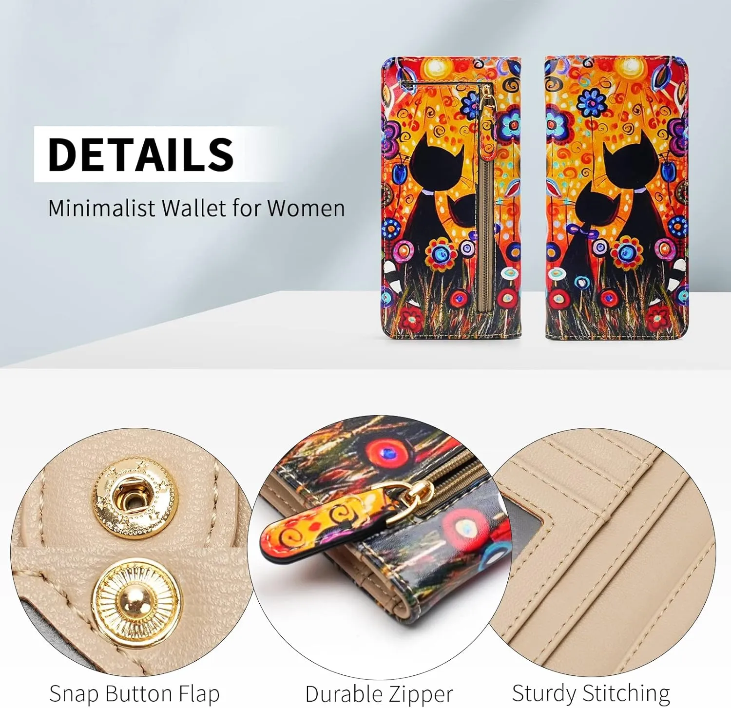 APHISON Wallet Women Ultra Slim Thin Leather Womens Wallet RFID Blocking Credit Card Holder Bifold Clutch Long Ladies Billfold