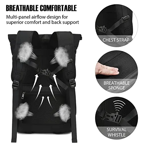 Backpack Large Laptop Backpack 15.6 inch Rolltop Backpacks Waterproof Daypacks Hand Luggage Airplane, School Backpack Travel Backpack for Business Work Outdoor Travel