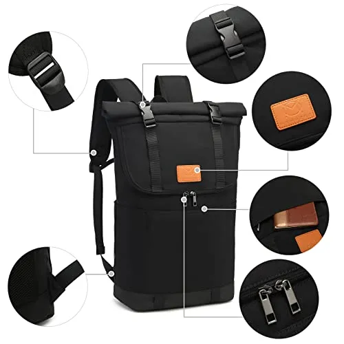 Backpack Large Laptop Backpack 15.6 inch Rolltop Backpacks Waterproof Daypacks Hand Luggage Airplane, School Backpack Travel Backpack for Business Work Outdoor Travel