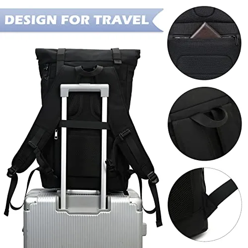 Backpack Large Laptop Backpack 15.6 inch Rolltop Backpacks Waterproof Daypacks Hand Luggage Airplane, School Backpack Travel Backpack for Business Work Outdoor Travel