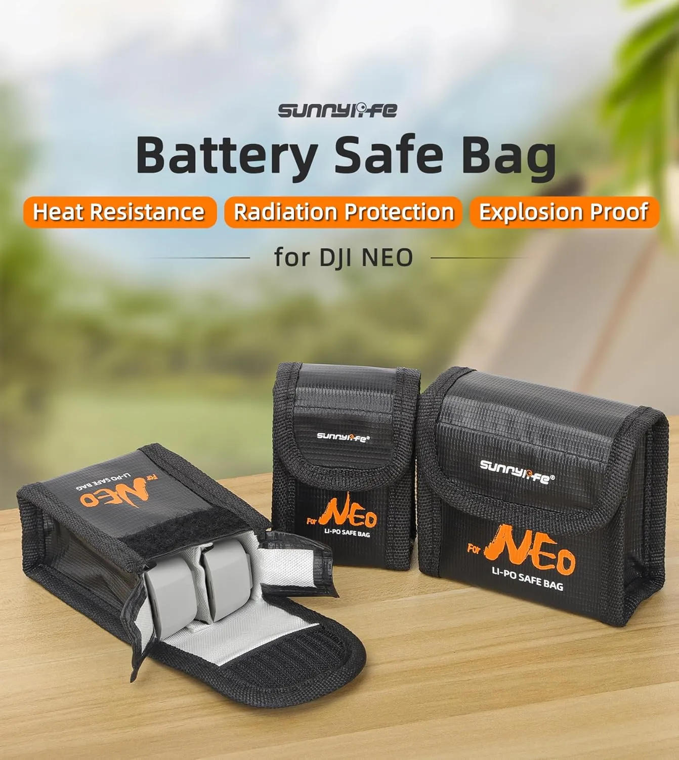 Battery Explosion-Proof Bag for DJI NEO, Fireproof Explosionproof Lipo Guard Bag, Lithium Battery Safety Storage Bag, for Storage & Charging (S-for 1 Battery)