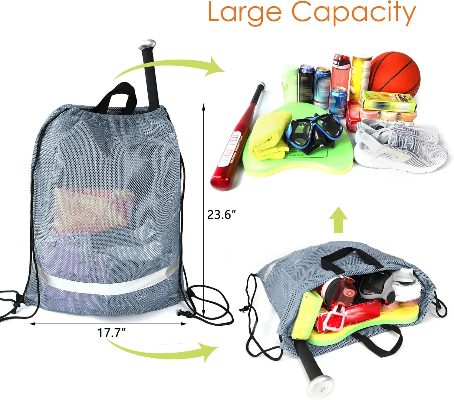 BeeGreen Drawstring Backpack for Men Women Athletic Gym Sports Workout Beach Swim 