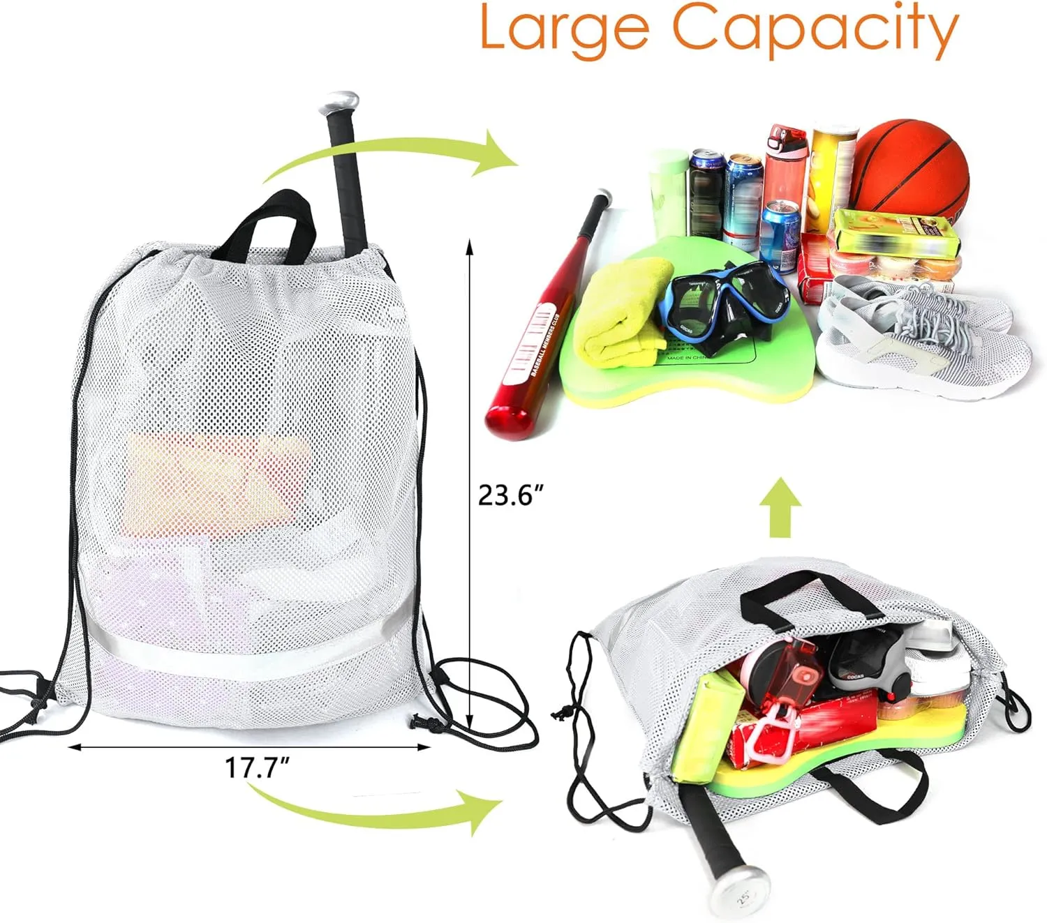 BeeGreen Drawstring Backpack for Men Women Athletic Gym Sports Workout Beach Swim 