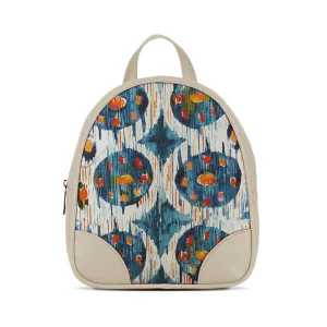 Beige O Mini Backpacks Blue circle
