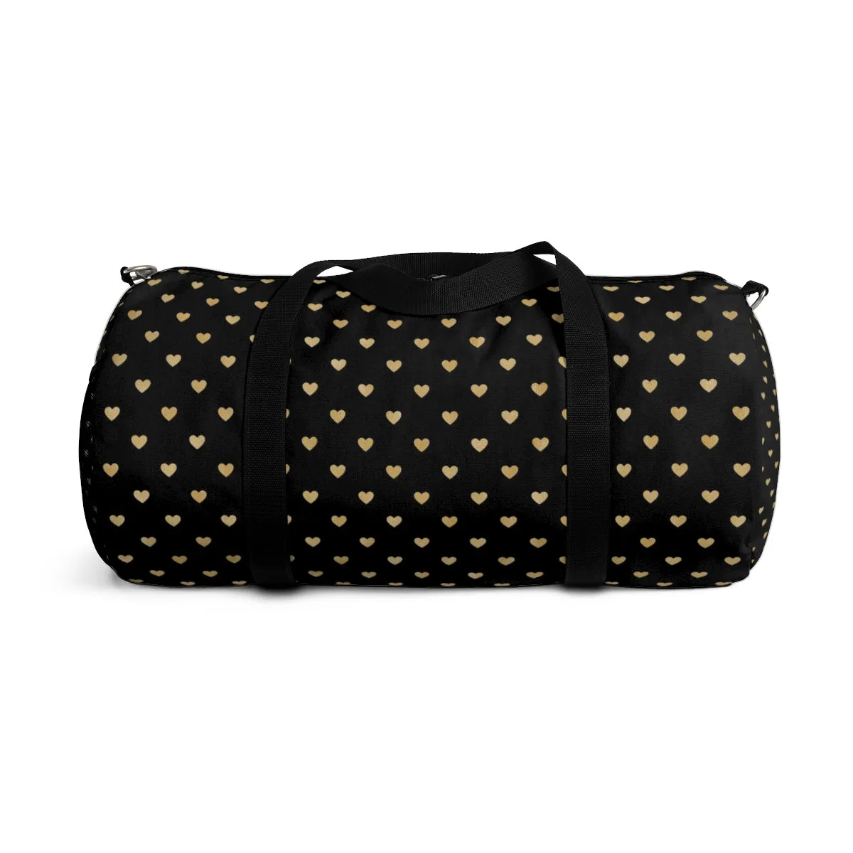 Black and Gold Heart Duffel Bag