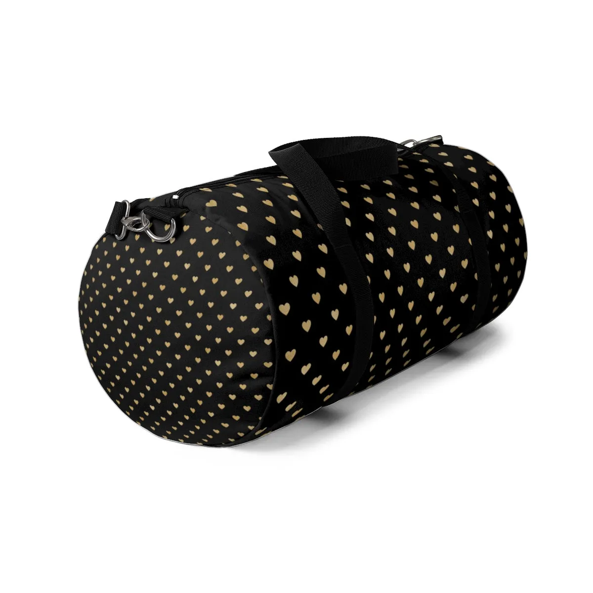 Black and Gold Heart Duffel Bag
