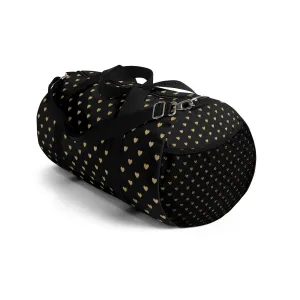 Black and Gold Heart Duffel Bag