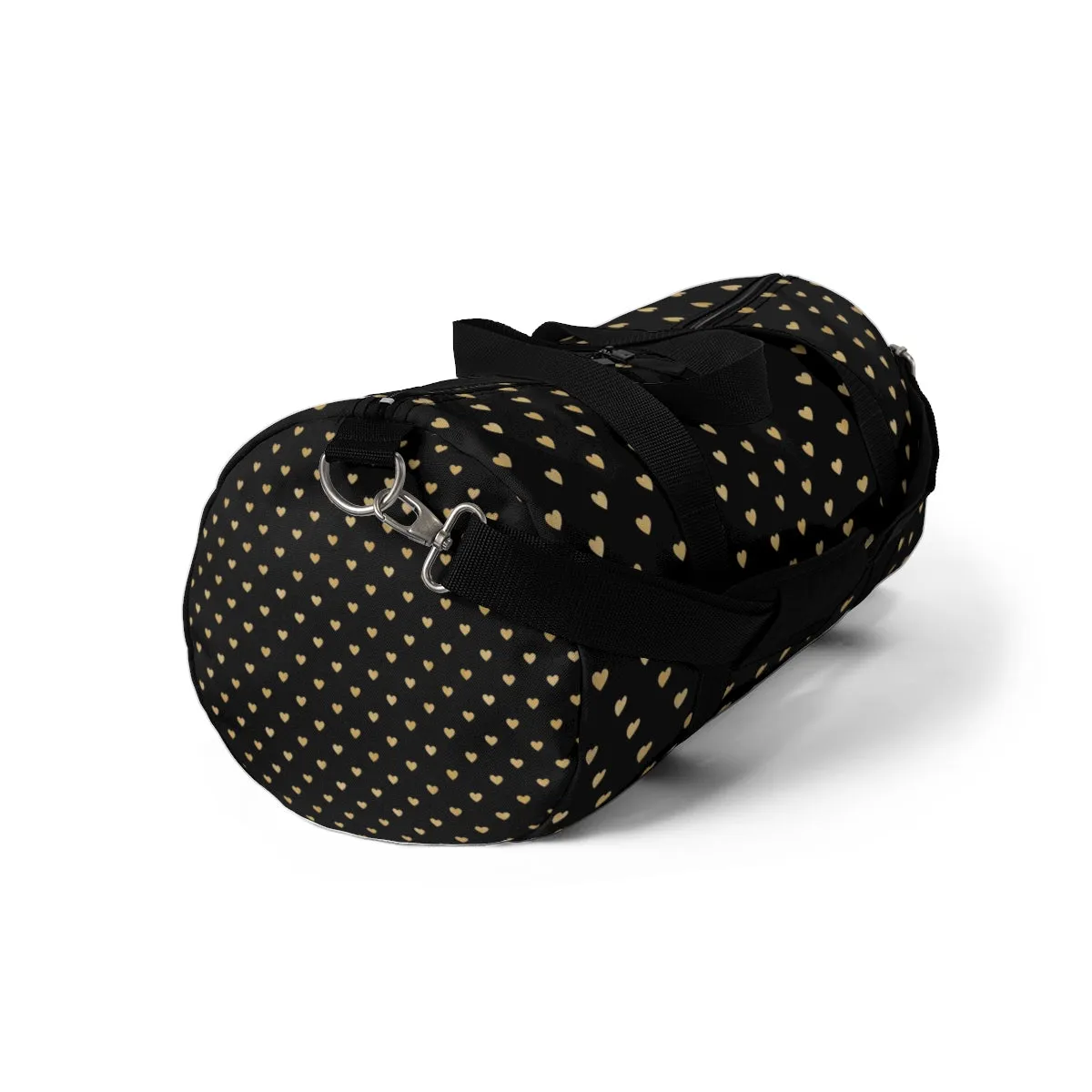 Black and Gold Heart Duffel Bag