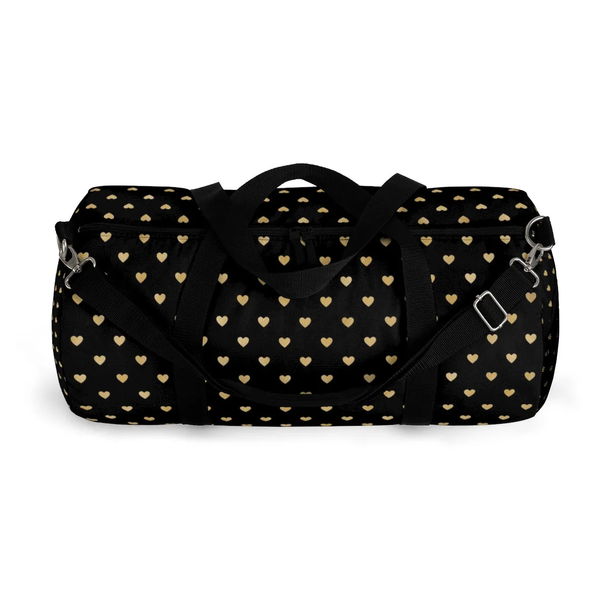 Black and Gold Heart Duffel Bag