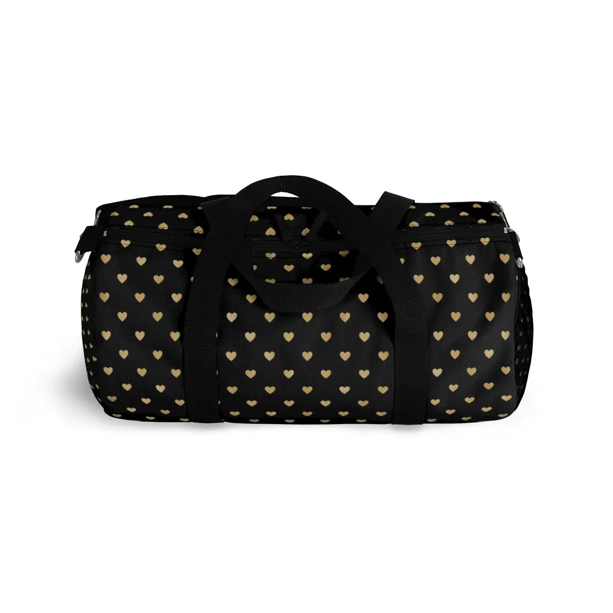Black and Gold Heart Duffel Bag