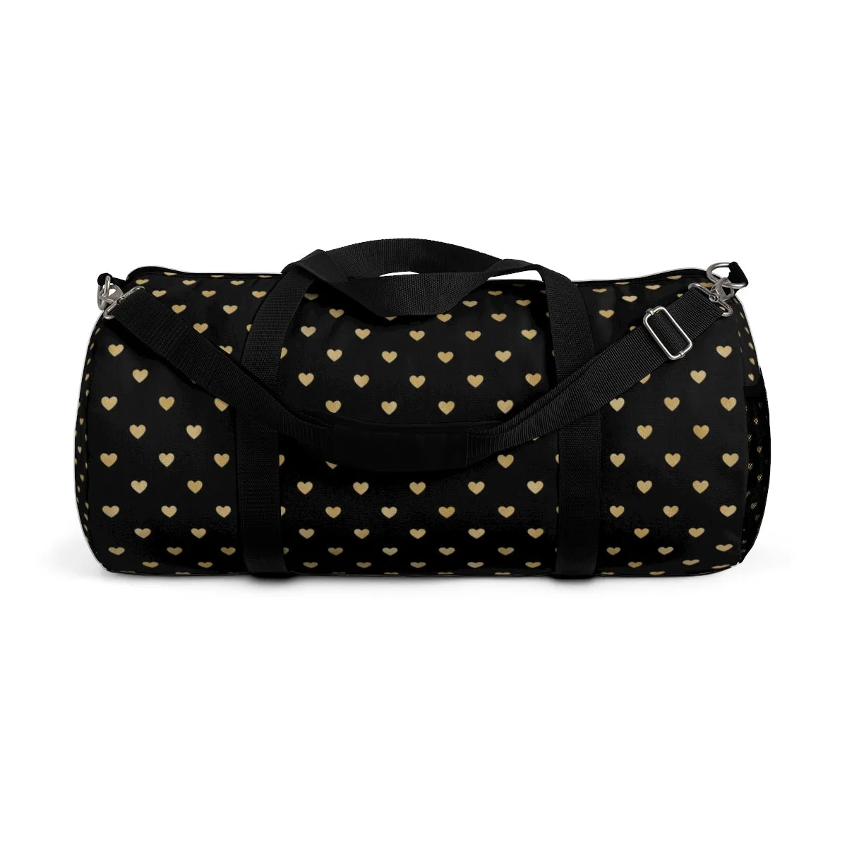 Black and Gold Heart Duffel Bag