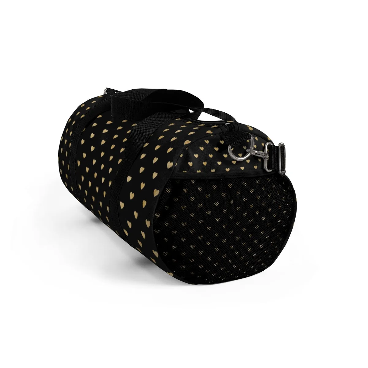 Black and Gold Heart Duffel Bag