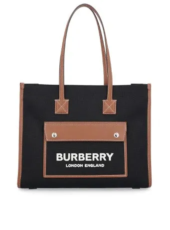 BRBRRY Logo Printed Canvas Smooth Tote Bag 41*36cm