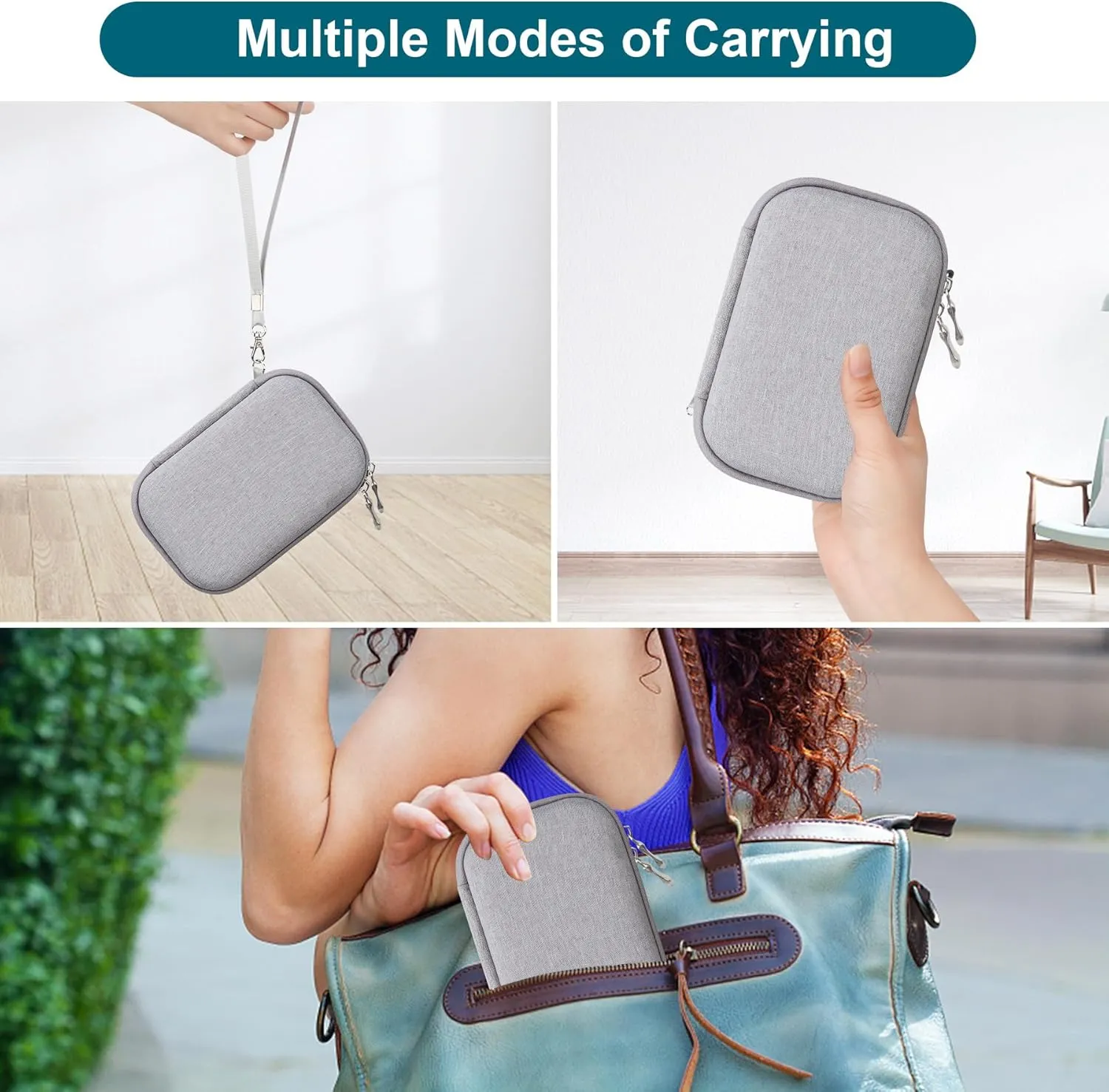 Canboc Carrying Case for Canon Ivy 2/ Canon Ivy/Canon Ivy CLIQ 2 CLIQ 2 Mini Photo Printer Mobile Wireless Bluetooth Instant Camera Printer, Mesh Bag fit Photo Paper Cable, Grey