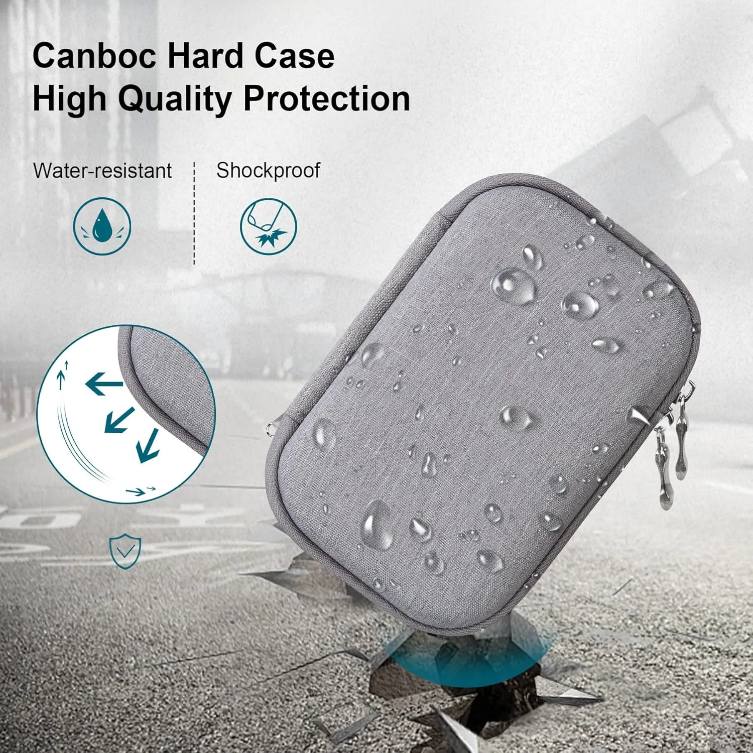 Canboc Carrying Case for Canon Ivy 2/ Canon Ivy/Canon Ivy CLIQ 2 CLIQ 2 Mini Photo Printer Mobile Wireless Bluetooth Instant Camera Printer, Mesh Bag fit Photo Paper Cable, Grey