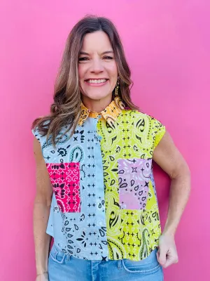 Colorblock Bandana Top