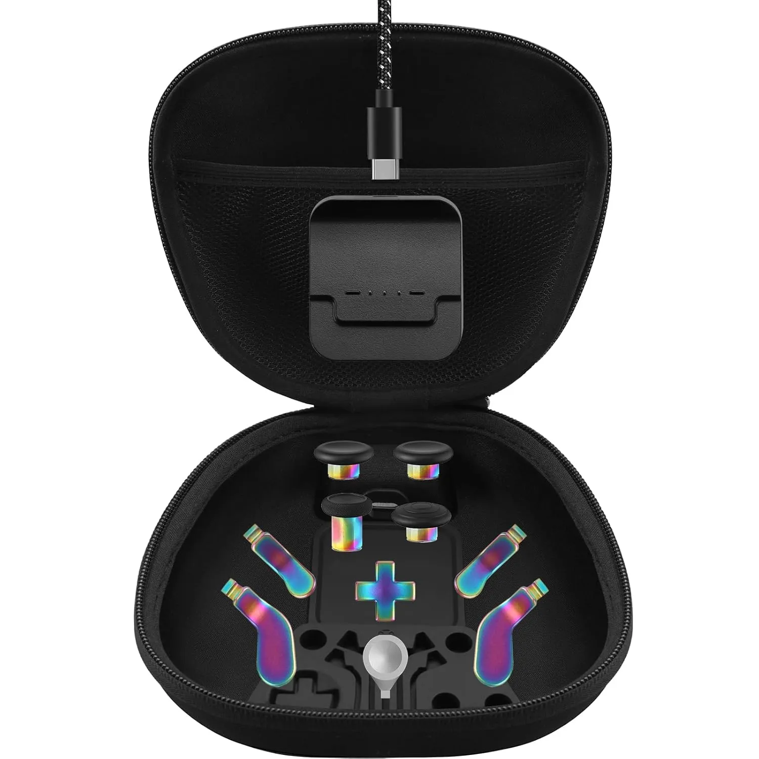 Complete Component Pack for Xbox Elite Controller Series 2 - Accessories Includes 1 Carrying Case, 1 Charging Dock, 4 Thumbsticks, 4 Paddles, 1 Adjustment Tool and 1 Charging Cable (Iridescent)