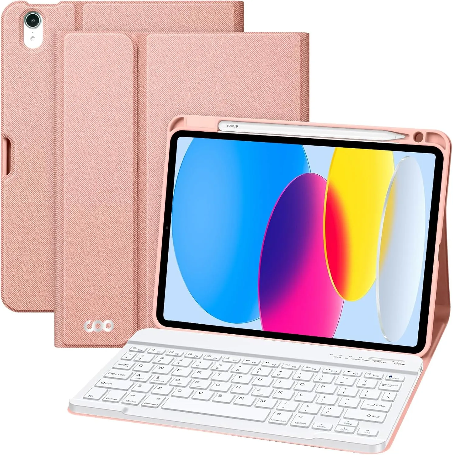 COO Keyboard Case for iPad Air 5th Gen/4th Gen 2020/iPad Pro 11, Detachable Wireless Bluetooth Keyboard, Built-in Pencil Holder, Champagne