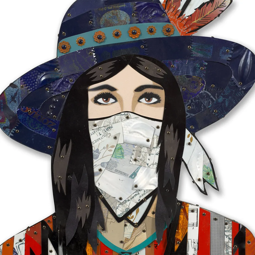 COWGIRL (BANDANA) original metal wall sculpture