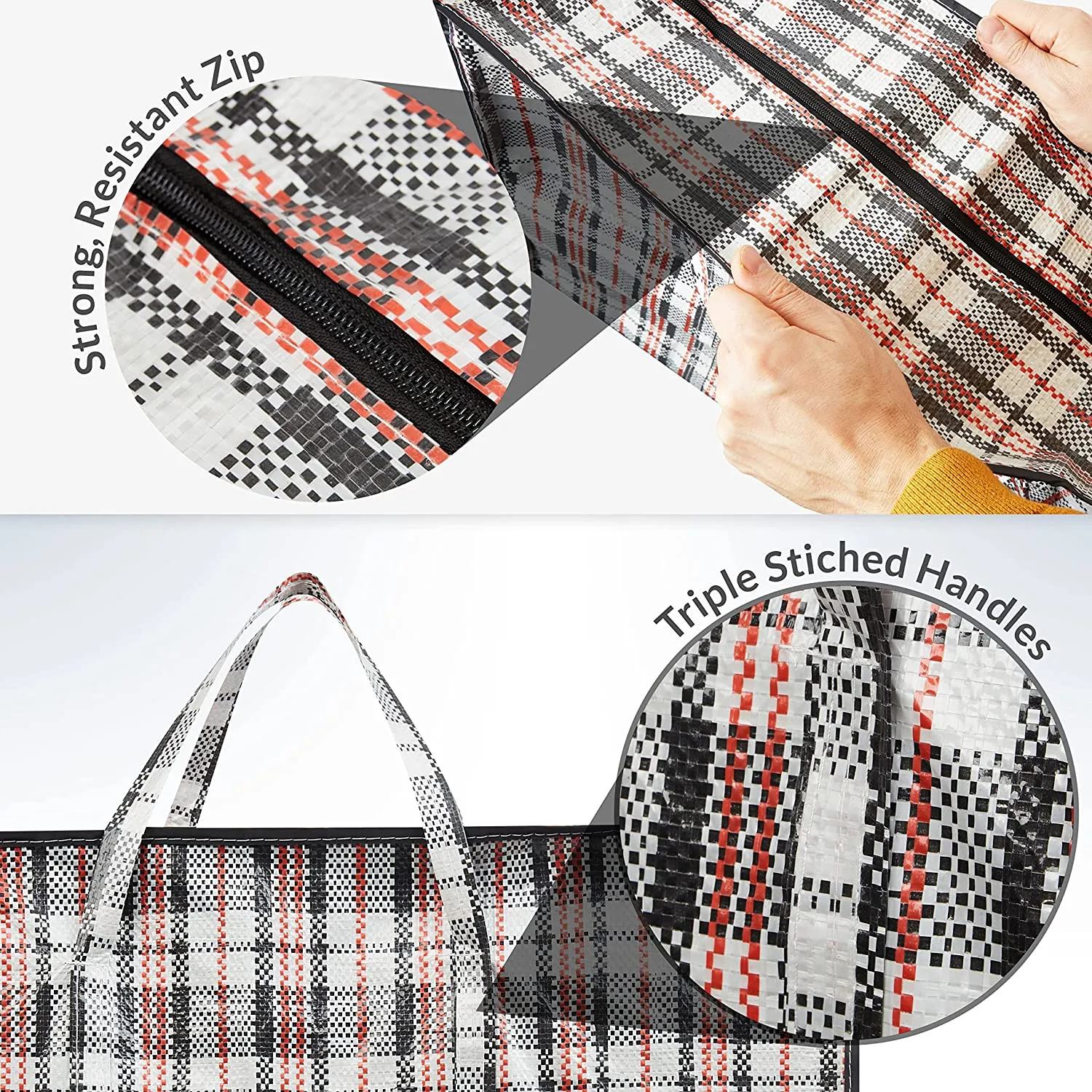 DECO EXPRESS Laundry Bags with Zips - 2 Pack Jumbo Storage Bags