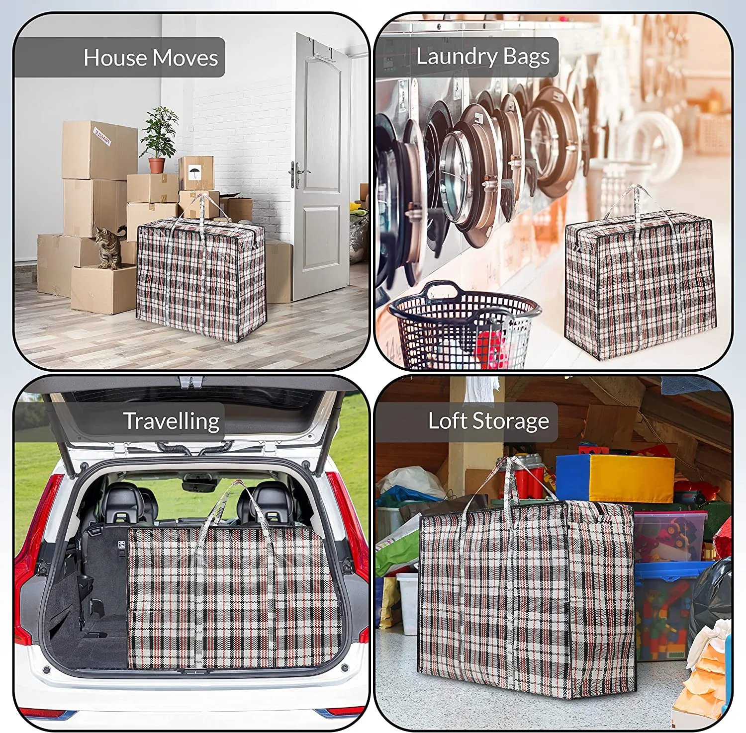 DECO EXPRESS Laundry Bags with Zips - 2 Pack Jumbo Storage Bags
