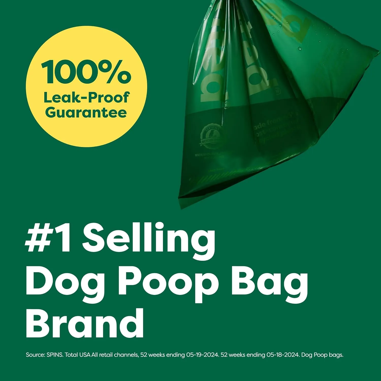 Earth Rated Poop Bags for Dogs Guaranteed Leak Proof and Extra Thick Waste Bag Refill Rolls, Unscented, 120 Count