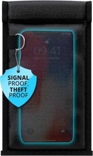 Faraday Bag  Anti-Theft & Distraction-Free Signal Blocking Pouch | RFID Protection for Phones, Keys & Cards | Fireproof & Waterproof | Ideal for School, Work & Travel Black