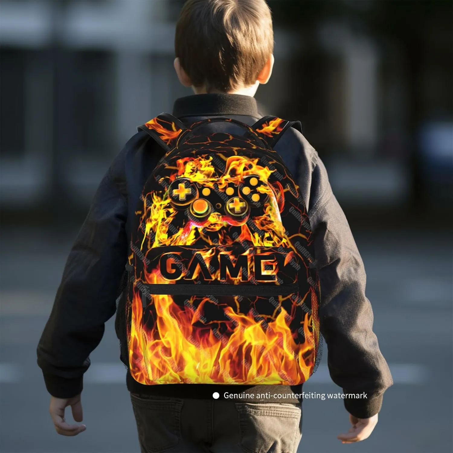 Gamer School Backpack For Boys Abstract Gamepad Boys Backpack For Kids Children Teens Elementary Middle School Boy Backpacks Ages 6-18 Video Games Bookbag back pack