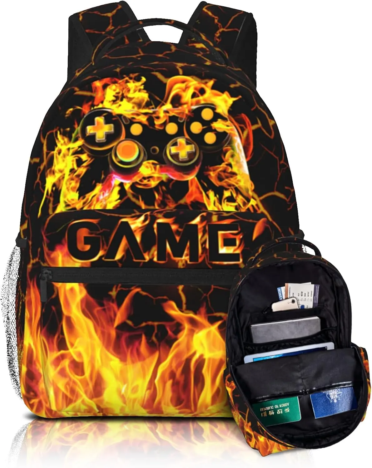 Gamer School Backpack For Boys Abstract Gamepad Boys Backpack For Kids Children Teens Elementary Middle School Boy Backpacks Ages 6-18 Video Games Bookbag back pack