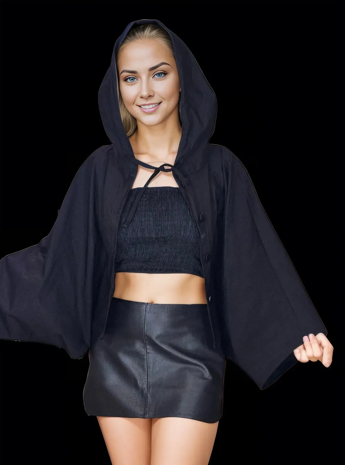 Handcrafted Lambskin Leather Mini Skirt Black