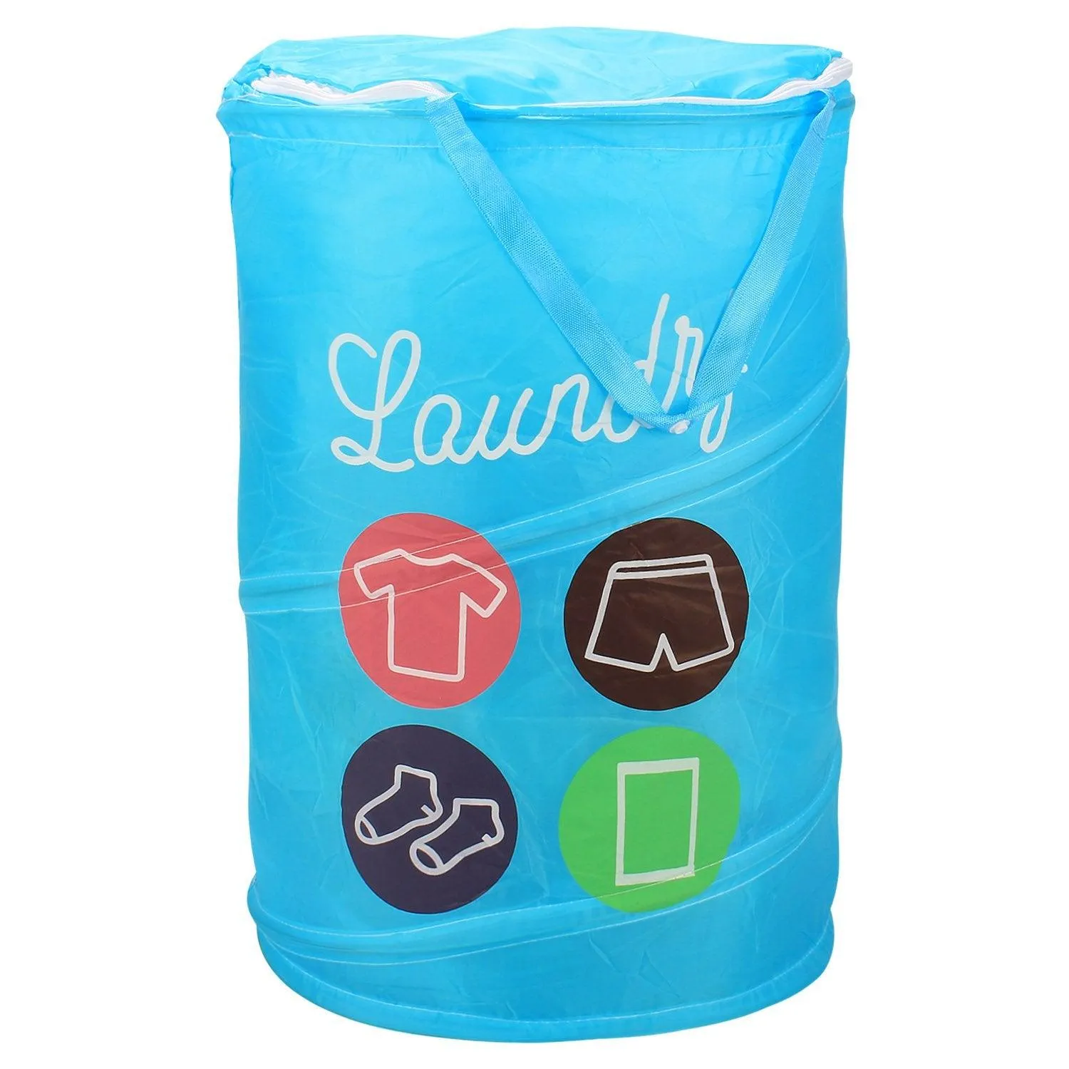 HOKIPO Foldable Cloth Pop Up Laundry Bag Hamper, 48-Ltr