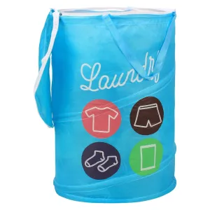 HOKIPO Foldable Cloth Pop Up Laundry Bag Hamper, 48-Ltr