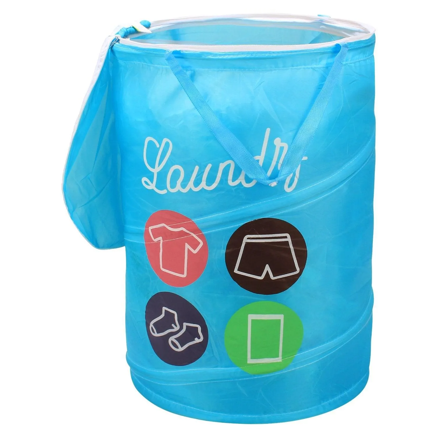 HOKIPO Foldable Cloth Pop Up Laundry Bag Hamper, 48-Ltr