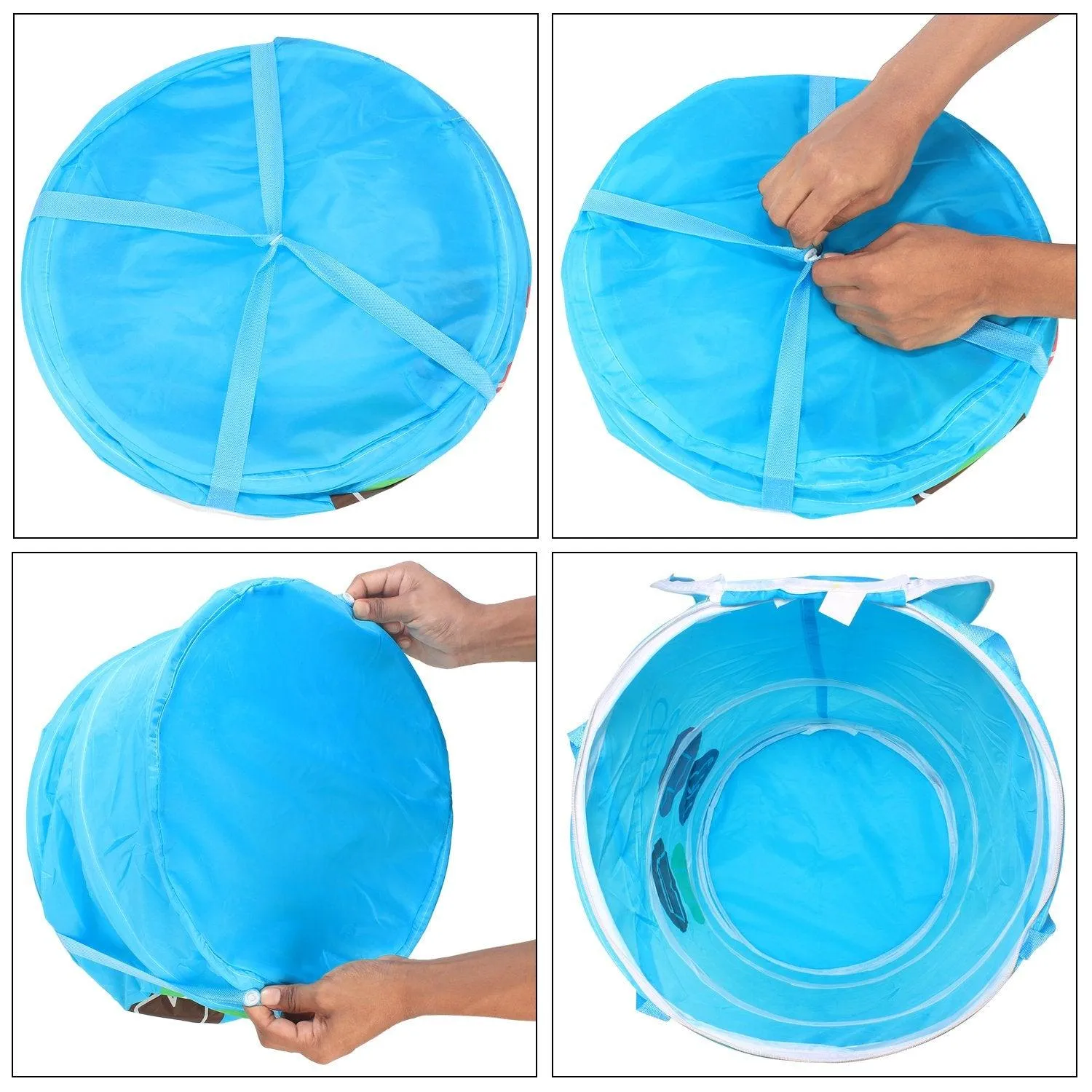 HOKIPO Foldable Cloth Pop Up Laundry Bag Hamper, 48-Ltr