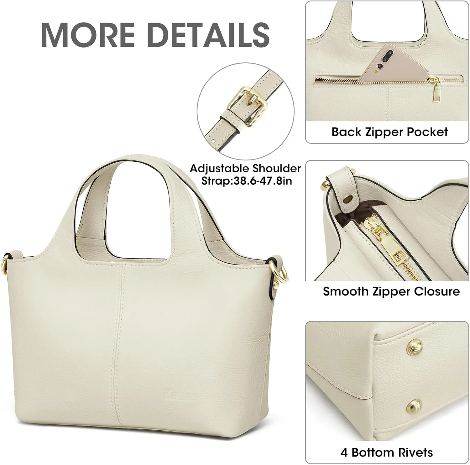 Kattee Leather Crossbody Bags for Women Cross Body Purses,Small Shoulder Tote Bag, Women's Satchel Handbags with Top Handle
