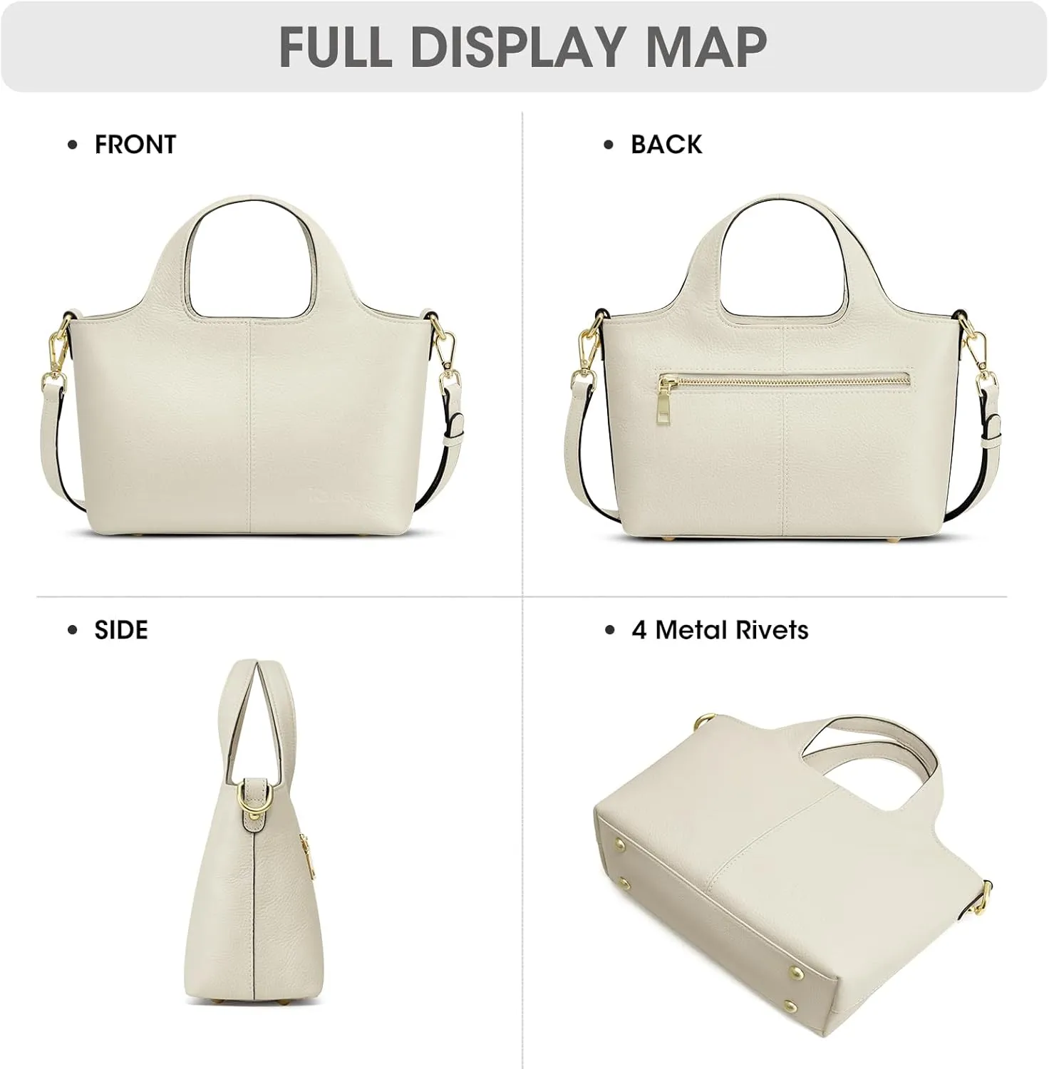 Kattee Leather Crossbody Bags for Women Cross Body Purses,Small Shoulder Tote Bag, Women's Satchel Handbags with Top Handle