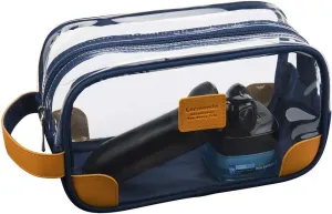Lermende Toiletry Bag, Clear Shaving Dopp Kit for Men Travel Toiletry Bag with Hand Strap Unisex Bathroom Toiletries Organiser
