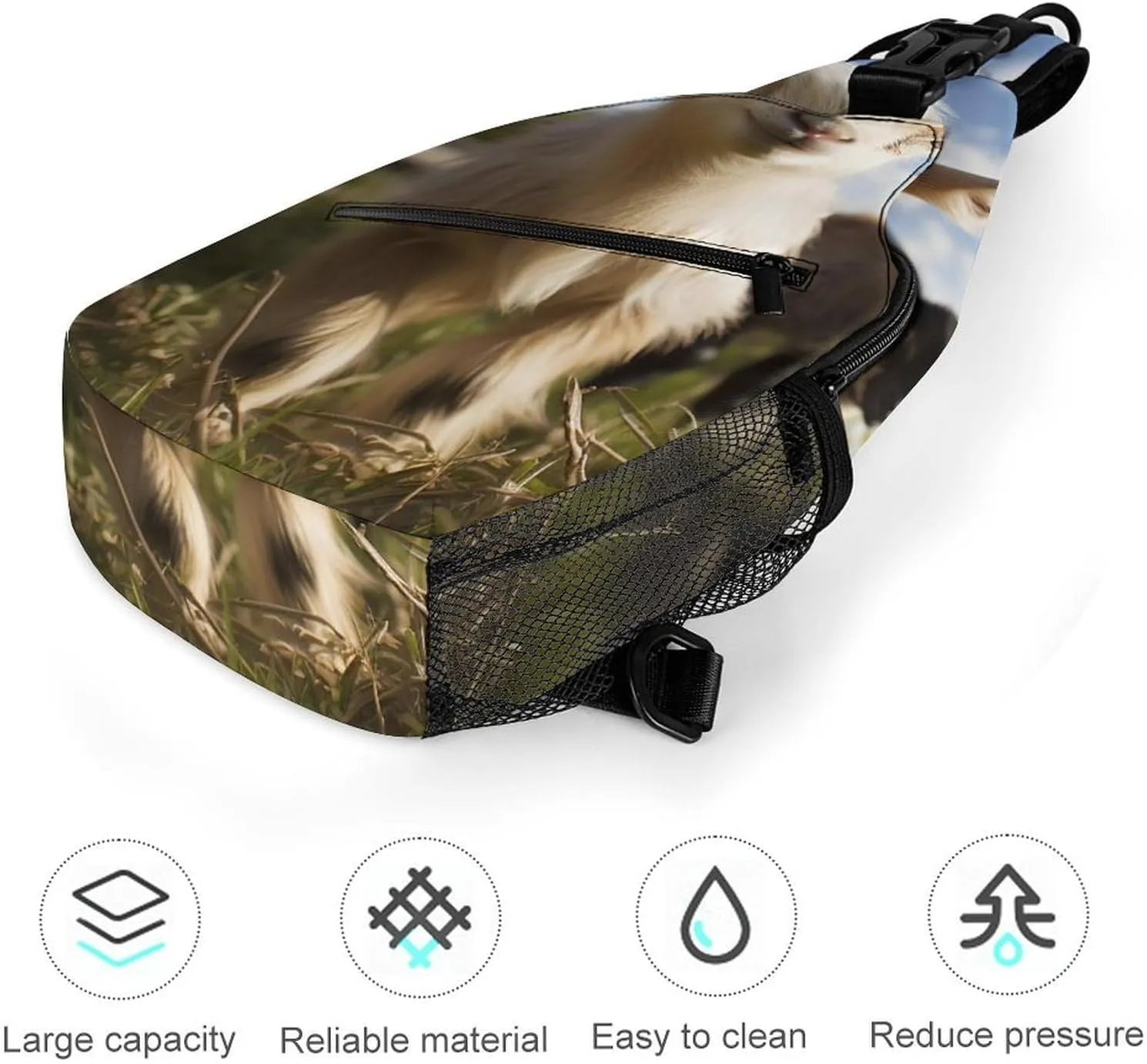 Lightweight Chest Bag Crossbody Bag Cute Goat Sling Backpack for Women Men Sports Travel
