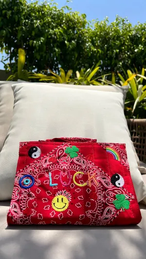 LUCK   PEACE Bandana Pouch in Red