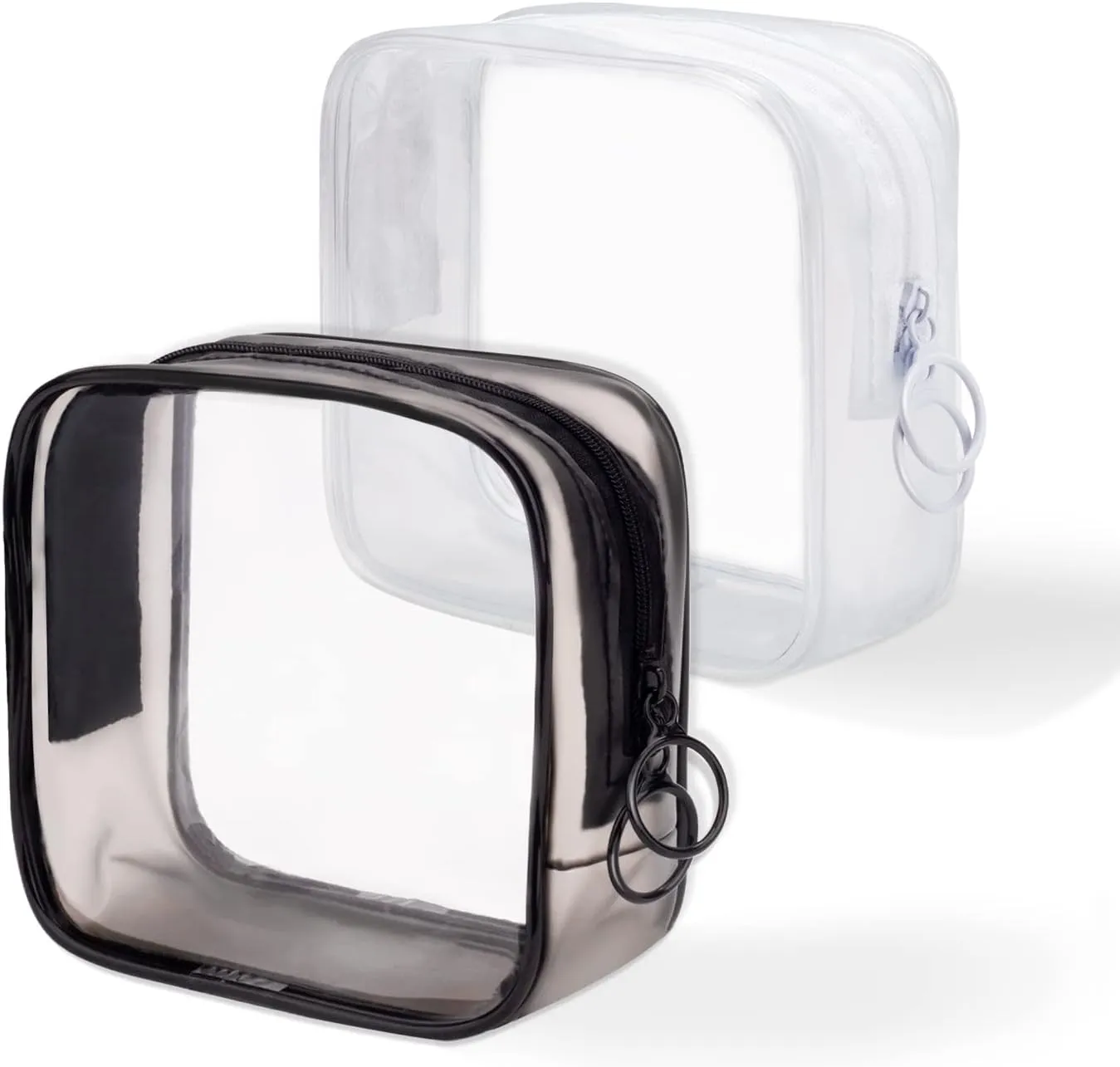 LYroo Small Makeup Bag Clear Mini Makeup Zipper Pouch Makeup Bag Small Cosmetic Bag for Purse Essentials Items Women Coin Purse Aesthetic Stuff2 Pack