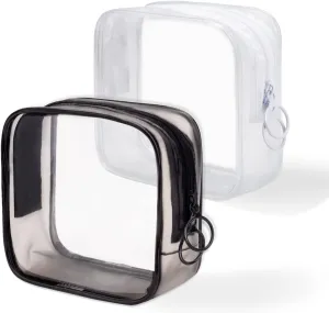 LYroo Small Makeup Bag Clear Mini Makeup Zipper Pouch Makeup Bag Small Cosmetic Bag for Purse Essentials Items Women Coin Purse Aesthetic Stuff2 Pack