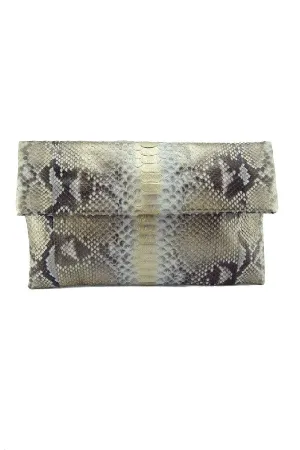 Mandalay Silver Gold Motif Foldover Clutch