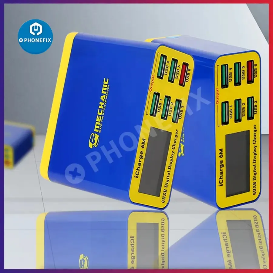 MECHANIC iCharge 6M QC 3.0 Digital Display 6 Port Smart Charger