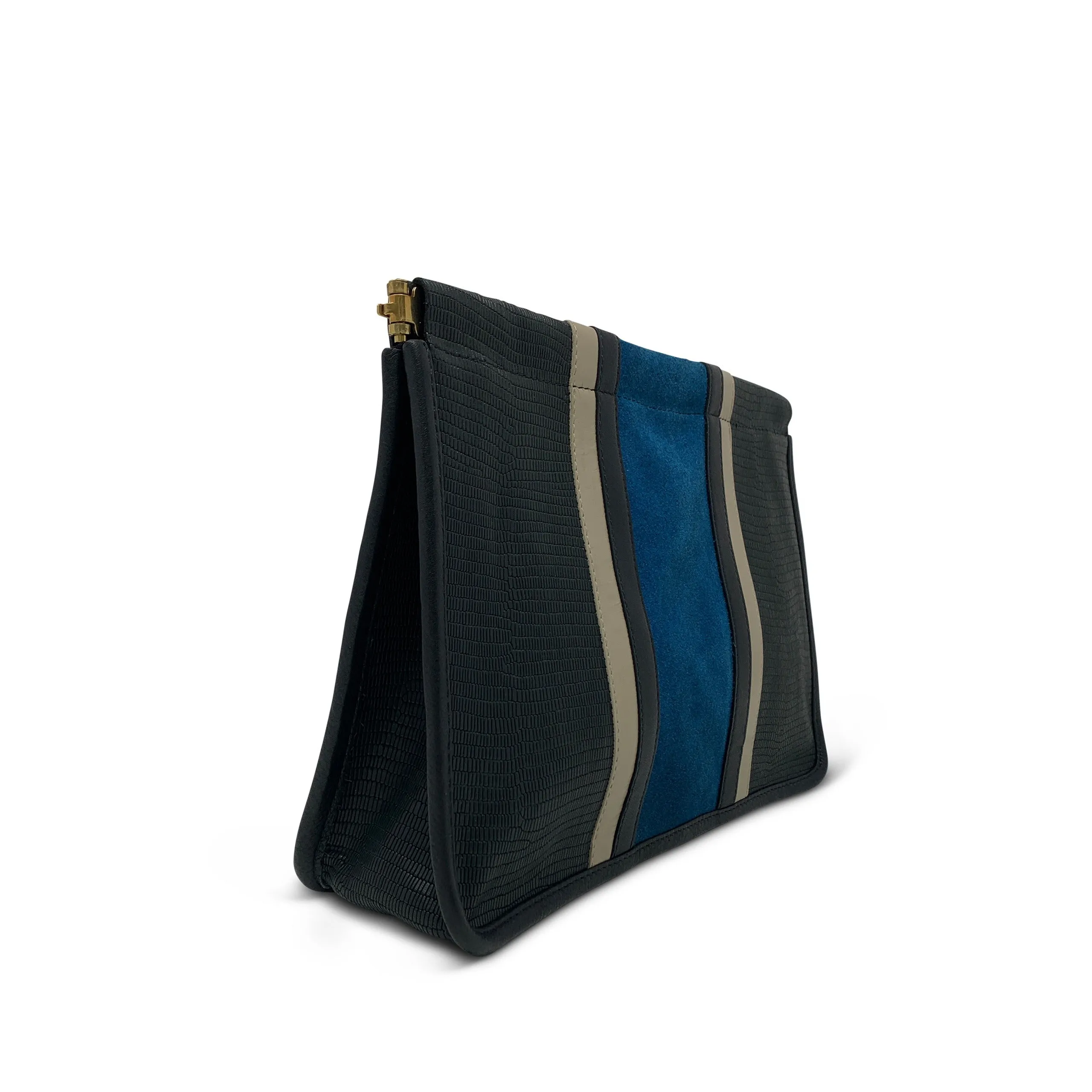 MINI CROCK SEA BLUE  SNAP CLUTCH
