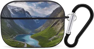 Norwegian Fjords Airpod Pro Case Cover for Women Hard Shell Full Drop Protection Cover with Keychain Compatible with AirPods Pro 2nd/1st Generation, Front LED Visible,Black